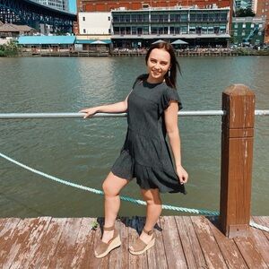 Altard State Gray Ruched Dress